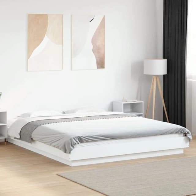 VIDAXL Bed Frame without Mattress White 150x200cm King Size Vidaxl 3281182