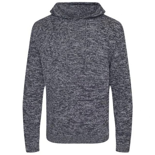 AWDis AWDis Men Iguazu Knitted Hoodie in Dark Grey Size: X-Small Dark Grey XS Male 5063425904112