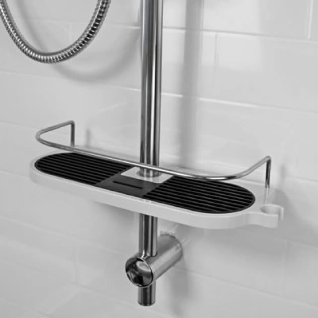 Showerdrape Universal Shower Rail Shelf White