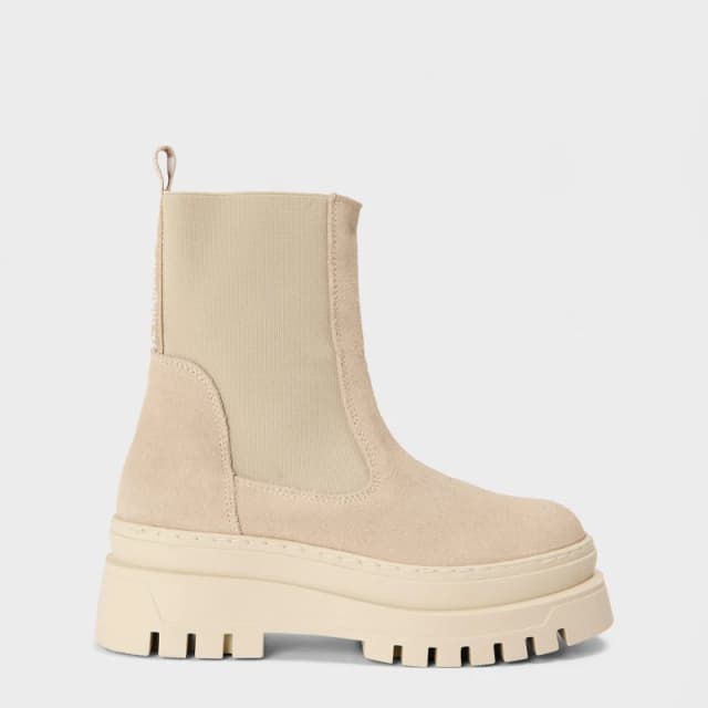 Steve Madden Unisex Kids Jcassandra Flat Ankle Boots Beige Suede unisex C12.5(31)