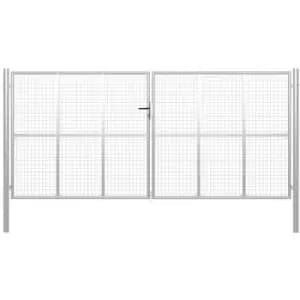 Garden Gate Galvanised Steel 415x225cm Silver Vidaxl Silver