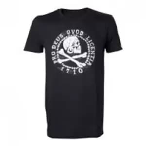 Uncharted 4 Skull 'n' Crossbones Pro Deus Qvod Licentia 1710 X-Large T-Shirt - Black
