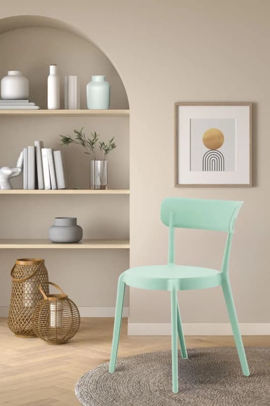Fusion Living Fusion Living Plastic Bistro Dining Chair in Mint Mint One Size Unisex 5056409313574