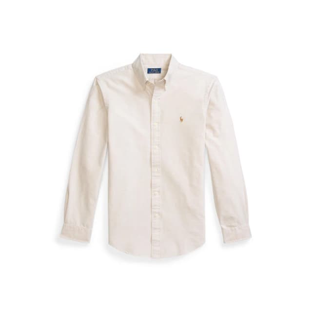 Polo Ralph Lauren Mens Oxford Long-Sleeve Plain Shirt Coastal Beige male S