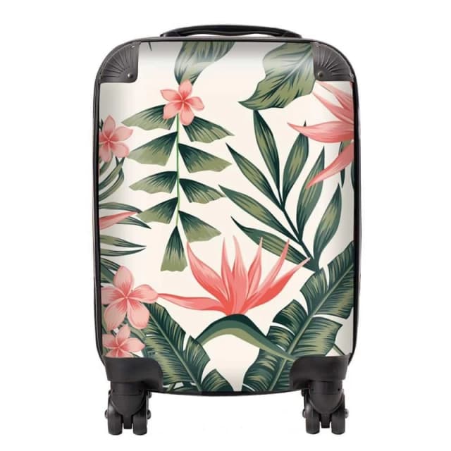 Warren Reed - Designer Dark Tropical Green Leaves Suitcase Size: Large Green Unisex Large
