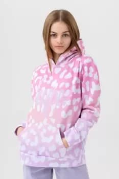 HYPE GIRLS Pink LEOPARD FADE SCRIPT HOODIE
