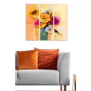 MDF8875522 Multicolor Decorative MDF Painting (3 Pieces)