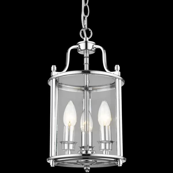 New York 3 Light Lanterns Pendant Ceiling Light Silver, E14