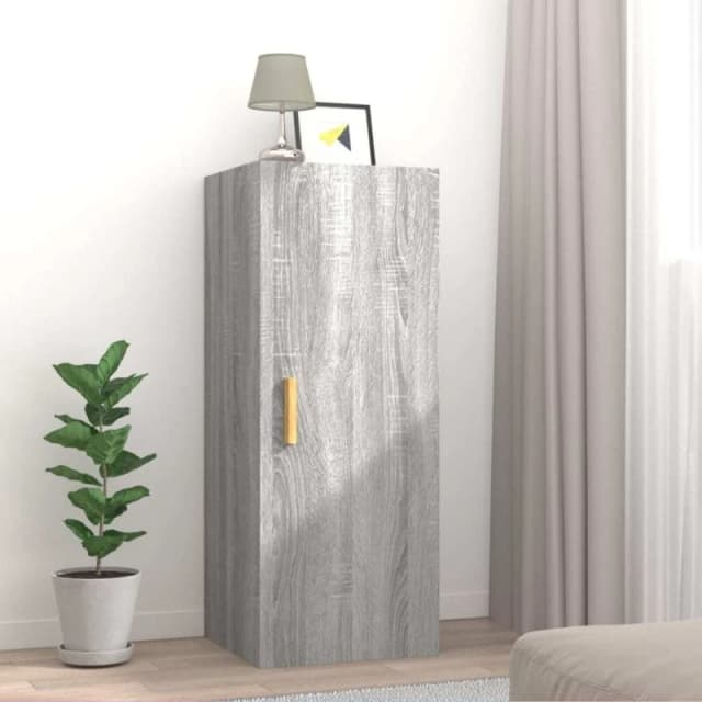 Vidaxl Wall Cabinet Grey Sonoma 34.5X34X90 Cm Engineered Wood, Grey 817439