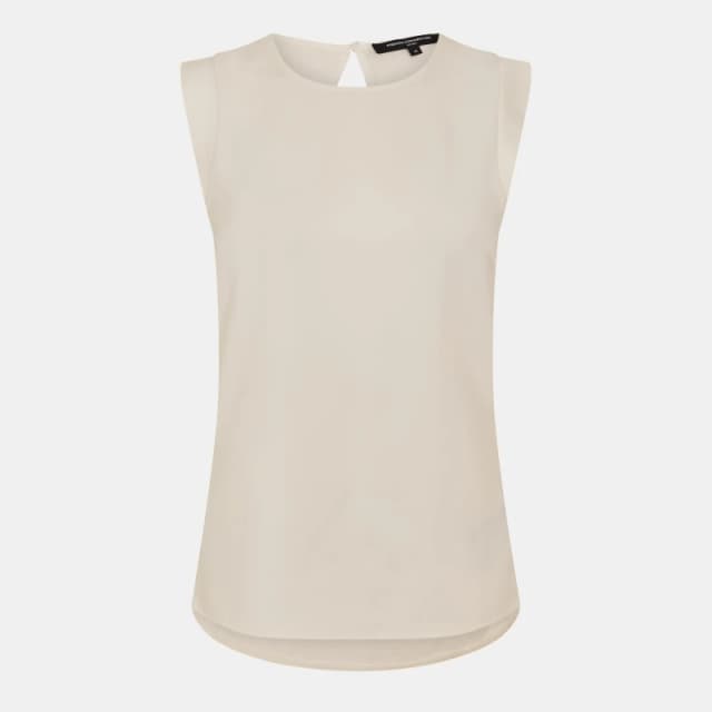 French Connection Polly Plains Capped Sleeve T-Shirt - White White 6