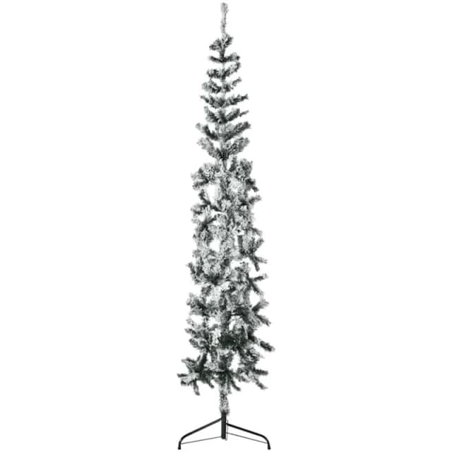 VIDAXL Vidaxl - Slim Artificial Half Christmas Tree with Flocked Snow 240cm 8720287001119