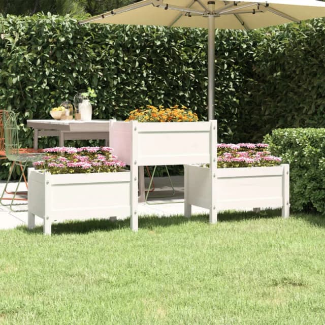 vidaXL Planter White 178.5x44x75cm Solid Wood Pine, White 822248