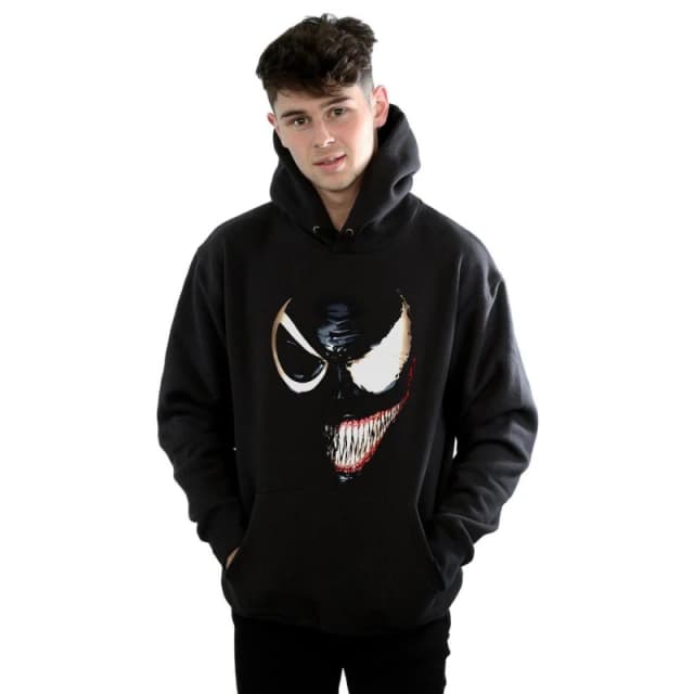 Marvel Marvel Men Venom Split Face Hoodie in Black Size: Small Black S Male 5057981594344