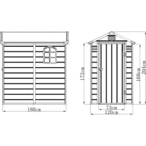 Jasmine - Plastic Apex Shed 4x6 (with Foundation Kit) - Dark Grey
