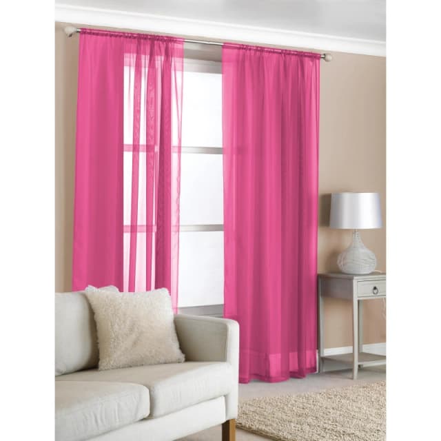 Country Club Voile Curtain Panels 150x114cm -Cerise Pack of 2 Cerise unisex 150x114 cm
