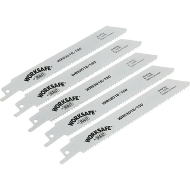 Loops 5 PACK 150mm Reciprocating Saw Blade - 10 TPI - Suitable for Iron Steel Pipes Metallics