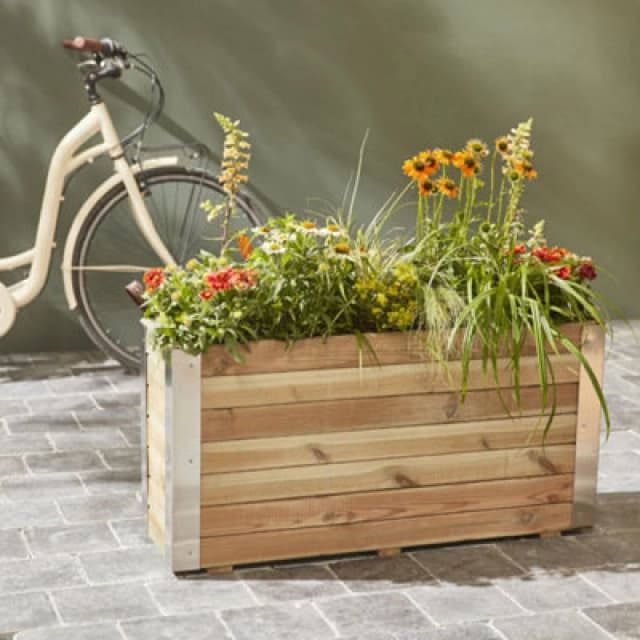 Cerland Bambou Outdoor Rectangular Wooden Planter 100Cm