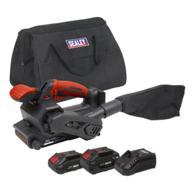 Sealey ACP20VBS 20v Cordless Belt Sander 76mm CP20VBSKIT Batteries: 1 x 2ah & 1 x 4ah Li-ion