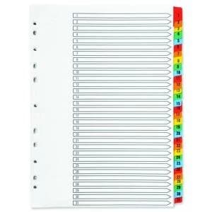 Q-Connect 1-31 Index Multi-punched Reinforced Board Multi-Colour