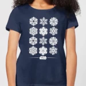 Star Wars Snowflake Womens Christmas T-Shirt - Navy - L