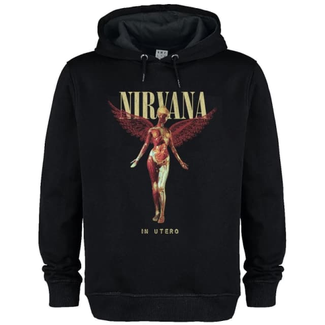 Amplified Amplified Men In Utero Nirvana Hoodie in Black Size: X-Small Black XS Male 5063425489282