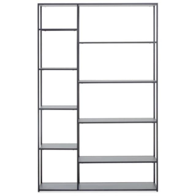 Orsina Stylish Grey Metal Multi Shelf Unit, Practical Design Corner Shelf Unit, Multi Level Narrow Shelving Unit