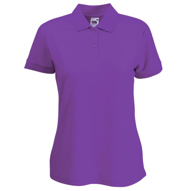 Fruit of the Loom Womens Lady Fit Short-Sleeved Polo Shirt in Purple Size: XS Purple Female XS