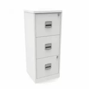 Bisley A4 3 Drawer Metal Filing Cabinet, white
