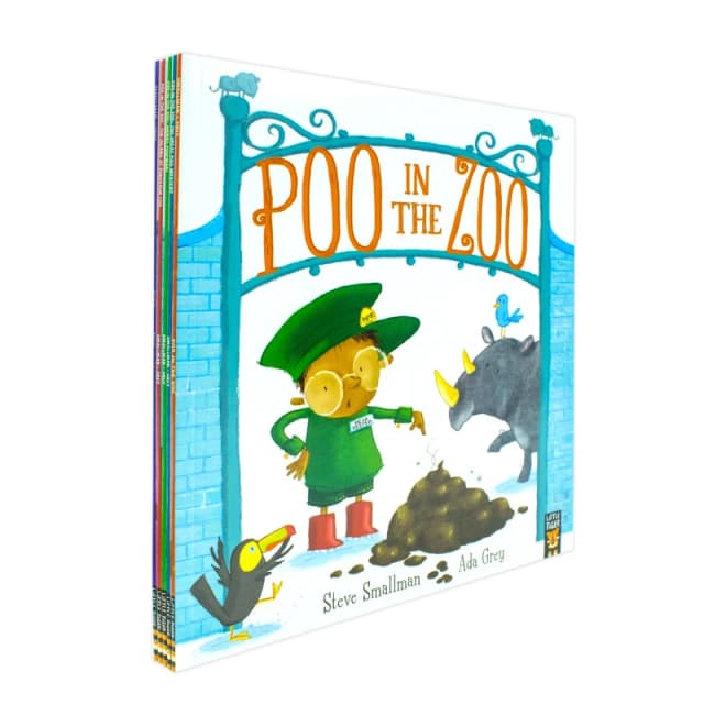 Poo in the Zoo Series 5 Books Collection Set By Smallman & Grey(Poo in the Zoo, Merry Poopmas!, The Great Poo Mystery ,The Island of Dinosaur Poo & Th