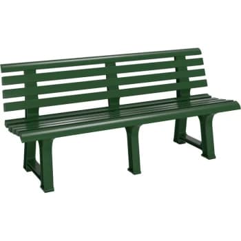 Garden Bench Orchidea 2 - 3 Seater 145cm Plastic Patio Benches Outdoor Furniture Grey Green White Lightweight Durable Ergonomic Backrest Terrace