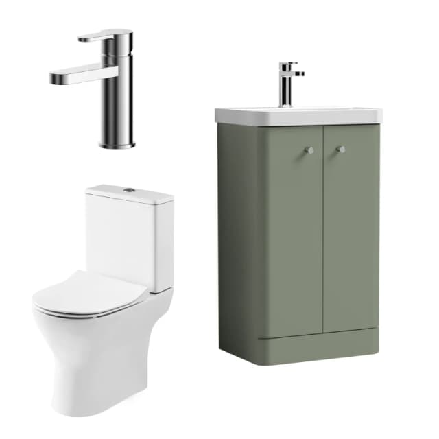 Balterley Cloakroom Suite Vanity Unit Tap and Toilet Green Green