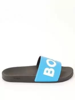 BOSS Aryeh Slider, Black/Blue, Size 43, Men