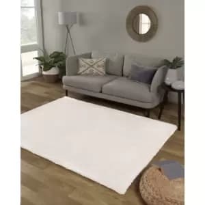 Lord Of Rugs - Lulu Plain Super Soft Plush Shaggy Rug Ivory Large Carpet 150 x 200cm (411x6'6'')