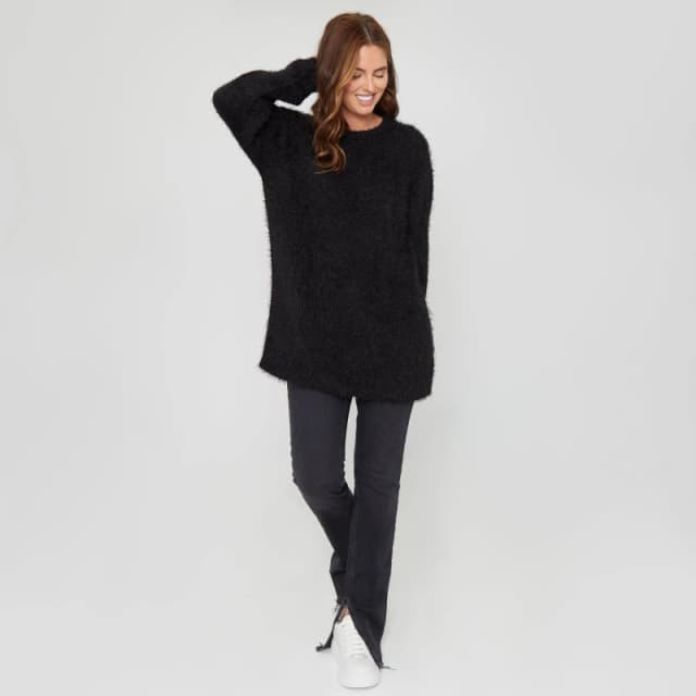 Be You Fluffy Jumper Womens - Black 8 - 10