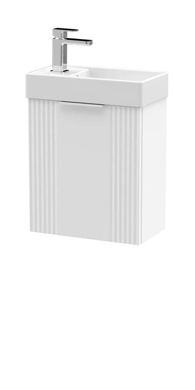 Balterley Retro Wall Hung Bathroom Vanity Basin Unit - 400mm - Satin White White Unisex