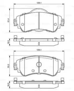 Bosch 0986494690 Brake Pad Set BP1685 Disc Brake Front Axle