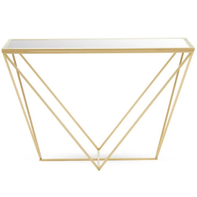 Premier Housewares Farran Gold Finish Round Console Table Gold