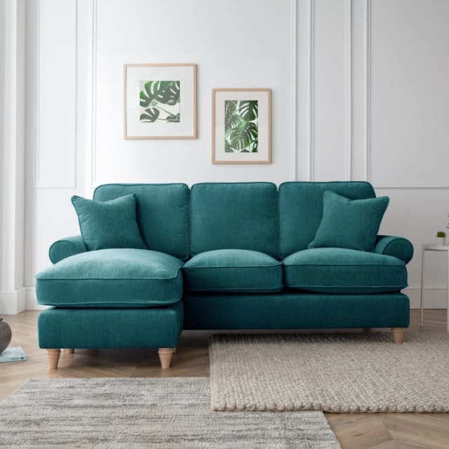 The Great Sofa Company Ezra Left Hand Chaise Sofa Manhattan Emerald Emerald Unisex