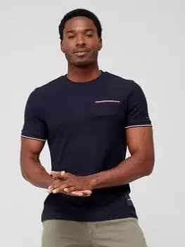 Tommy Hilfiger Honey Comb Pocket Tee - Navy, Blue, Size 2XL, Men