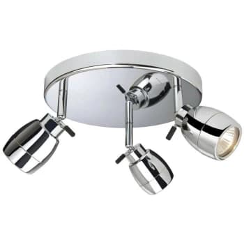 Marine - 3 Light Flush Bathroom Ceiling Light Chrome IP44, GU10 - Firstlight