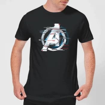 Avengers: Endgame White Logo Mens T-Shirt - Black - 3XL - Black