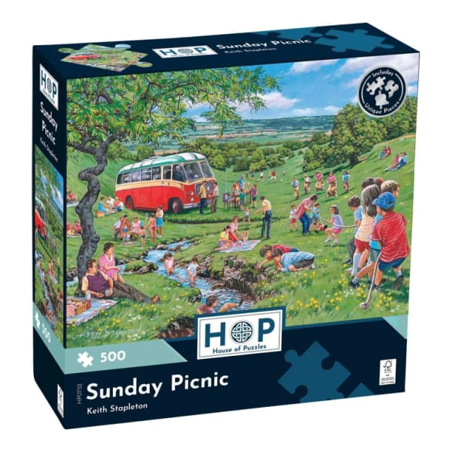 The House Of Puzzles Sunday Picnic 500 Piece Jigsaw Puzzle Multicolor Unisex 500 Piece