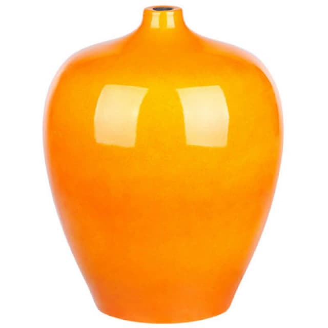 Beliani Flower Vase Terrasa Ceramic 37cm Orange