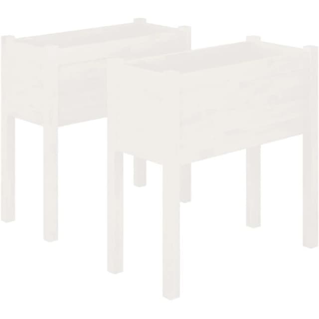 VIDAXL Garden Planters 2 pcs White 70x31x70cm Solid Pinewood Vidaxl 8720286815533