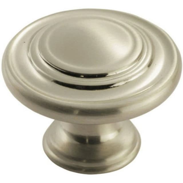 Loops Round Ringed Pattern Door Knob 32mm Diameter Satin Nickel Cabinet Handle Metallics unisex