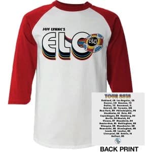 ELO - 2018 Tour Logo Mens Large Raglan T-Shirt - White