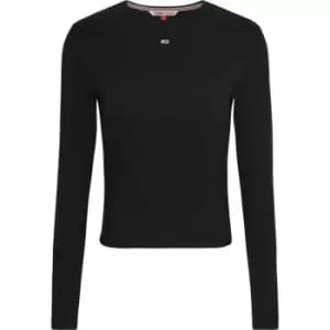 Tommy Jeans Tjw Bby Essential Rib Ls - Black