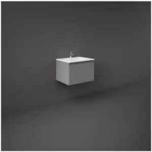 Rak Joy Uno Urban Grey 600mm Wall Hung Single Drawer Vanity Unit - UNOWH060UGY - Urban Grey