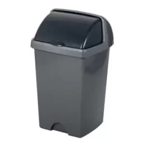 Slingsby 25LT Roll Top Bin With Lid - Metallic