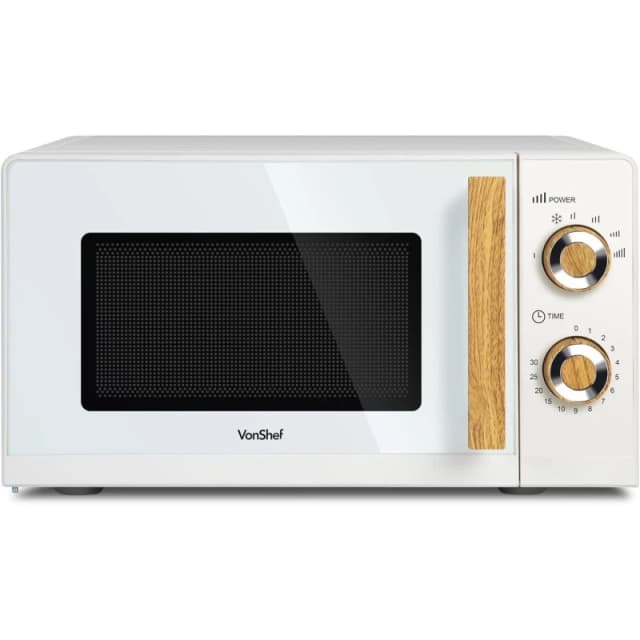 VonShef VonShef Microwave 20L 700W Compact Solo Microwave Cream unisex One Size